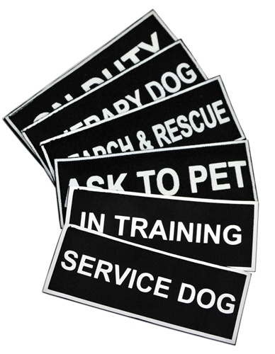 Working Dog Patches, Hook & Loop Service Dog Harness Patches