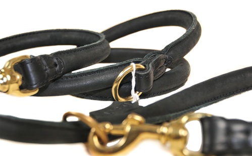 Rounded Black Leather Dean Tyler 5ft 7ft 3 4" Leash