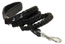 Comfort Braid Black | Leather Dog Leash