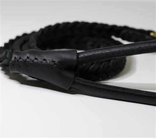 Braided Leather Leash | Rolled Leather Dog Lead with Round Handle