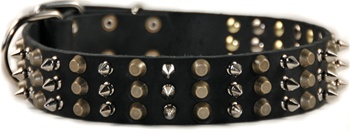 3+3 | Spiked Leather Dog Collar